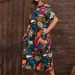 EMERY ROSE Plus Print Pocket Tunic Dress 4X